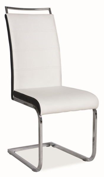 Jídelní čalouněná židle MACROLOBUM, bílá/černá ekokůže