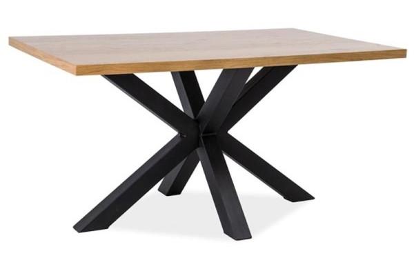 Jídelní stůl KARPOS 150x90, masiv dub/černá