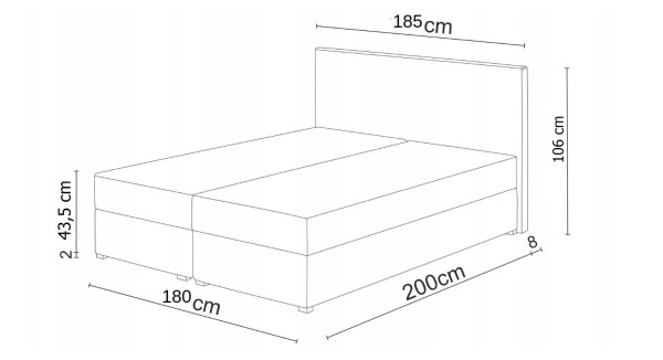 Čalouněná postel CESMIN 180x200 cm, hnědá se vzorem/krémová