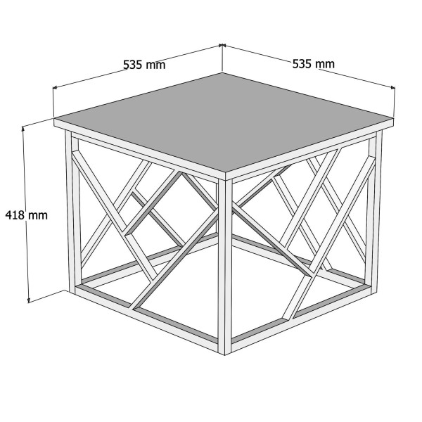 Konferenční stolek DEVERA, bílá/kov