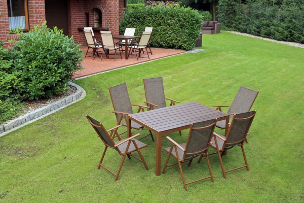 Home Garden Home Garden Zahradní set Ibiza se 6 židlemi a stolem 150 cm, šedý