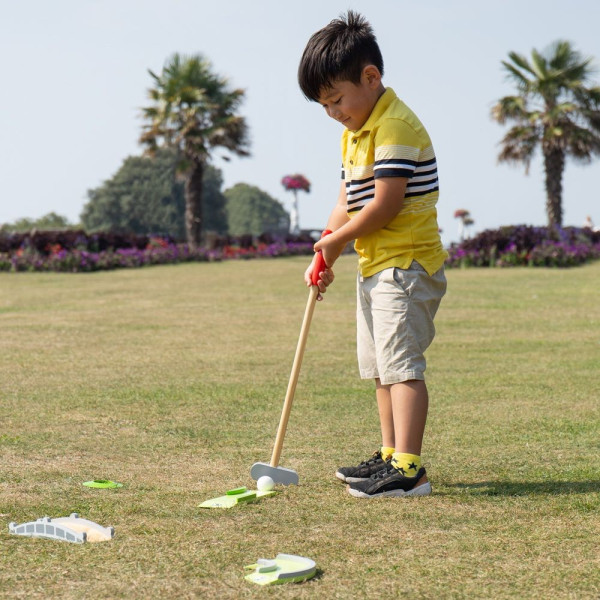 Bigjigs Toys Dřevěná sada golf GREEN