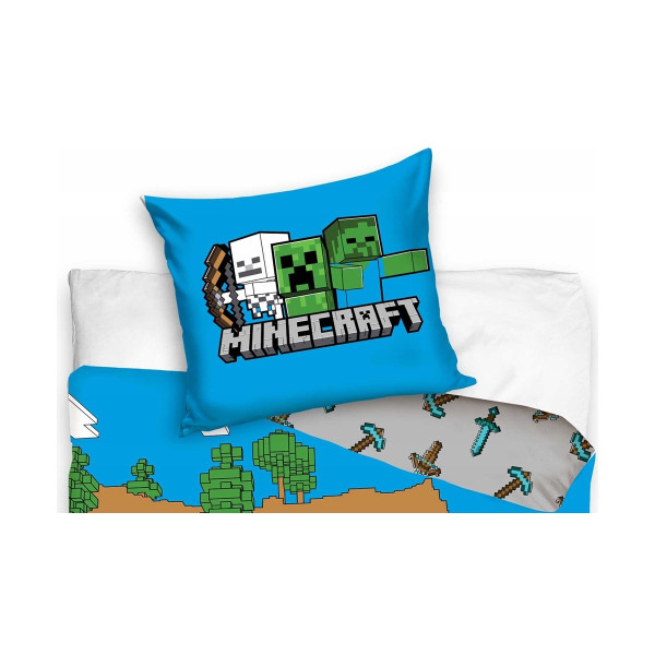 Carbotex Dětské povlečení Minecraft Time to Mine, 140 x 200 cm, 70 x 90 cm