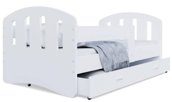 AJK - meble AJK meble Dětská postel Happy 80x140 cm s úložným šuplíkem, roštem  a zábranou