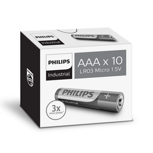 Philips Průmyslové baterie AAA Ultra Alkaline, 10 ks