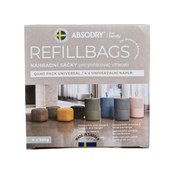 Everbrand náhradní sáčky do pohlcovače vlhkosti Absodry Duo Family Bag 3-series, 4 x 300 g