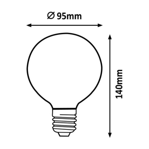 Rabalux Dekorativní LED filament žárovka s točeným vláknem, jantarová , E27, G95, 4W, 350lm, 2200K, 20000h.