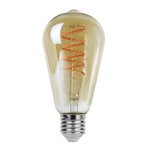 RabaluxDekorativní LED filament žárovka s točeným vláknem, jantarová, E27, ST64, 4W, 300lm, 2200K, 20000h.