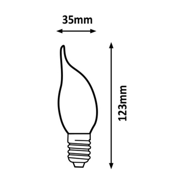 Rabalux Dekorativní LED filament žárovka s točeným vláknem svíčkového tvaru, jantarová, E14, C35, 2,5W, 2200lm, 2000K, 20000h.