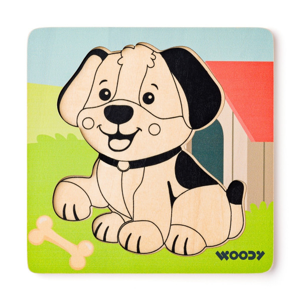 Woody Puzzle Baby Pejsek