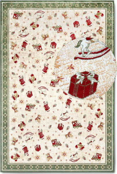 Zelený koberec s vánočním motivem s příměsí bavlny 160x230 cm Toys Delight Green Christmas – Villeroy&Boch