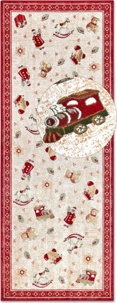 Červený běhoun s vánočním motivem s příměsí bavlny 80x200 cm Toys Delight Red Christmas – Villeroy&Boch