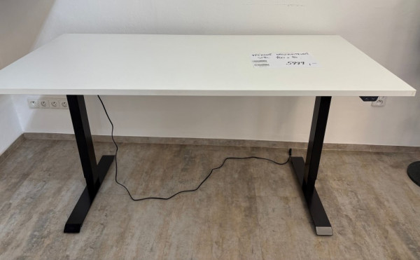 Elektricky výškově nastavitelný stůl POWERO – černý, s deskou 160 x 80 x 2,5 cm, výkon 100V–240V (vzorek z prodejny)